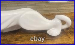Hager Art Deco Pottery Ceramic White Panther Jaguar 23 Copyright Date 1993