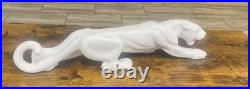 Hager Art Deco Pottery Ceramic White Panther Jaguar 23 Copyright Date 1993