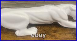 Hager Art Deco Pottery Ceramic White Panther Jaguar 23 Copyright Date 1993