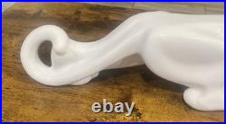 Hager Art Deco Pottery Ceramic White Panther Jaguar 23 Copyright Date 1993