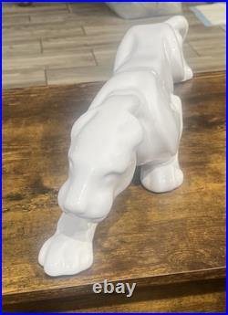 Hager Art Deco Pottery Ceramic White Panther Jaguar 23 Copyright Date 1993