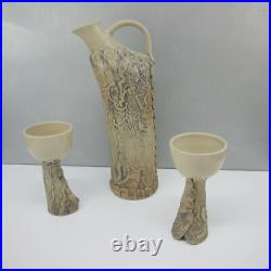 Hand Built SCULPTURAL MiD Century MoDerN Ceramic DECANTER Carafe ART Pottery