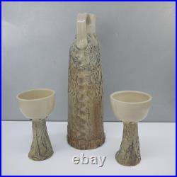 Hand Built SCULPTURAL MiD Century MoDerN Ceramic DECANTER Carafe ART Pottery