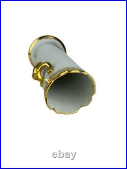 Hand Painted Gold Trimmed Ceramic Vase -Signed E. Fountain