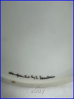 Hand Painted Gold Trimmed Ceramic Vase -Signed E. Fountain