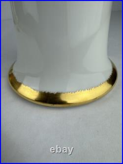 Hand Painted Gold Trimmed Ceramic Vase -Signed E. Fountain