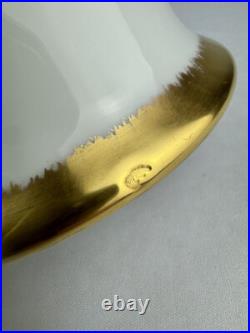 Hand Painted Gold Trimmed Ceramic Vase -Signed E. Fountain