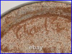 Hand Thrown Art Pottery Vase Glazed Gray Brown Blue Signed Charlie
