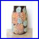 Hand made ceramic pottery Vase Multicolor Floral garden Soda technique signed
