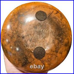 Handmade 1997 Decorative Ceramic Vessel by Carl Gray Whitkop Smoke-Fired Pot