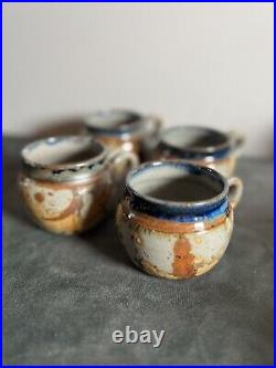 Handmade Art Pottery Ceramic Jim Lauer Glazed Blue Brown Drip Mug Coffee Cup (4)