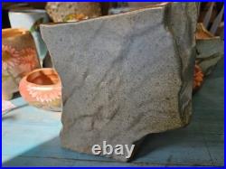 Handmade Ceramic Art Pottery Planter Birds Flowers Glossy Drainage Hole