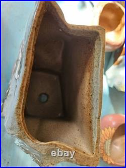 Handmade Ceramic Art Pottery Planter Birds Flowers Glossy Drainage Hole Handmade Ceramic Art Pottery Planter Birds Flowers Glossy Drainage Hole