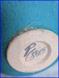 Handmade Ceramic Pottery Blue Vase by Patrick Crabb