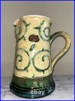 Handmade Decorative Large Art Pottery Pitcher By Danko in Bulgaria