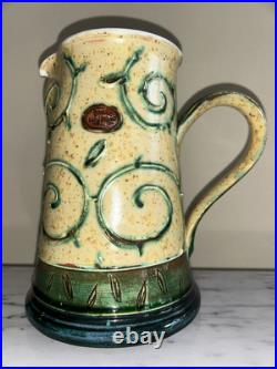 Handmade Decorative Large Art Pottery Pitcher By Danko in Bulgaria Handmade Decorative Large Art Pottery Pitcher By Danko in Bulgaria
