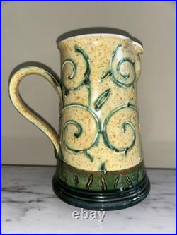 Handmade Decorative Large Art Pottery Pitcher By Danko in Bulgaria