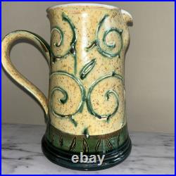 Handmade Decorative Large Art Pottery Pitcher By Danko in Bulgaria