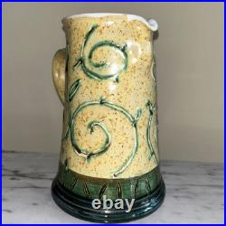 Handmade Decorative Large Art Pottery Pitcher By Danko in Bulgaria