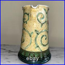 Handmade Decorative Large Art Pottery Pitcher By Danko in Bulgaria