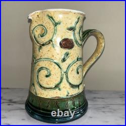 Handmade Decorative Large Art Pottery Pitcher By Danko in Bulgaria