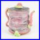 Handmade Signed Contemporary Art Pottery Teapot- Sculptural Pink & Green Glaze