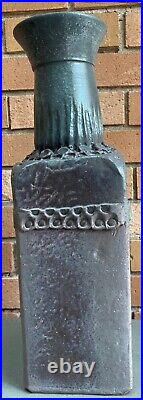 Handmade Tall Vintage Purple Gray Stoneware Vase Ceramic Art Pottery