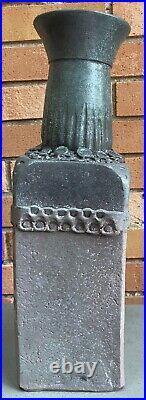 Handmade Tall Vintage Purple Gray Stoneware Vase Ceramic Art Pottery