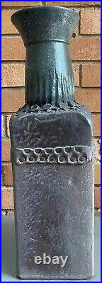 Handmade Tall Vintage Purple Gray Stoneware Vase Ceramic Art Pottery