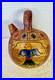 Handmade Vintage Ceramic Pottery Vessel Folk Art Style with Bird & Geometric M