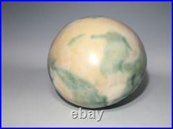 Handmade ceramic sphere with beads inside hand painted pottery functional art