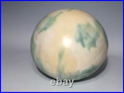 Handmade ceramic sphere with beads inside hand painted pottery functional art