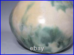 Handmade ceramic sphere with beads inside hand painted pottery functional art