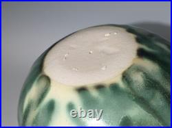 Handmade ceramic sphere with beads inside hand painted pottery functional art