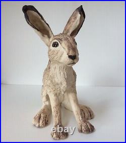 Hare Stoneware Sculpture, original handmade art. Pottery/ceramic