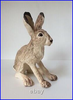 Hare Stoneware Sculpture, original handmade art. Pottery/ceramic