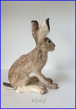 Hare Stoneware Sculpture, original handmade art. Pottery/ceramic