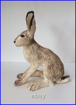 Hare Stoneware Sculpture, original handmade art. Pottery/ceramic