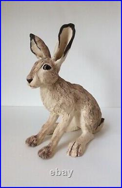 Hare Stoneware Sculpture, original handmade art. Pottery/ceramic