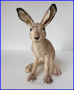 Hare Stoneware Sculpture, original handmade art. Pottery/ceramic