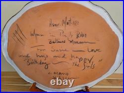 Henri Matisse Inspired Art Pottery Plaque/ Tray Titled Women In Purple Robe