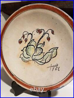 Henry Varnum Poor Studio pottery Ceramic Plate Artist Signed RARE