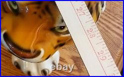 High Quality Art Pottery Ceramic Glazed Hand Painted Tiger Figure Statue 28 Inch