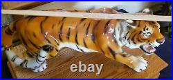 High Quality Art Pottery Ceramic Glazed Hand Painted Tiger Figure Statue 28 Inch