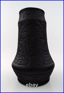 Hjorth / Ipsen's, Bornholm, art nouveau art pottery vase in Bindesboll style