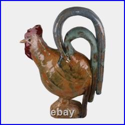 Hog Hill North Carolina Folk Art Pottery Ceramic Rooster Statue
