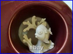 Howard Pierce California pottery vase Angel fish