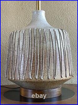 Huge 1960s Art Pottery Ceramic Lamp David Cressey California Mid Century Modern