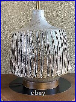 Huge 1960s Art Pottery Ceramic Lamp David Cressey California Mid Century Modern