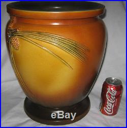 Huge & Rare! Antique Roseville # 776-14 Pinecone Sand Jar Art Pottery Vase